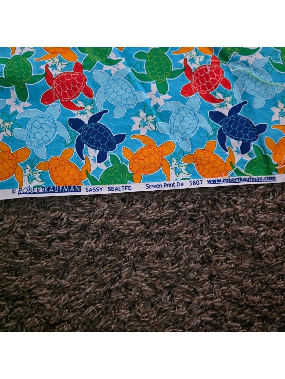 Robert Kaufman Sassy Sealife Sea Turtle Fabric- 2 yards